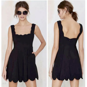 Nasty Gal I'm Yours Scalloped Black Dress M